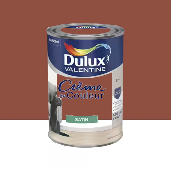 Peinture multi-supports Dulux Valentine Crème de Couleur Satin Tomette - 1,25L