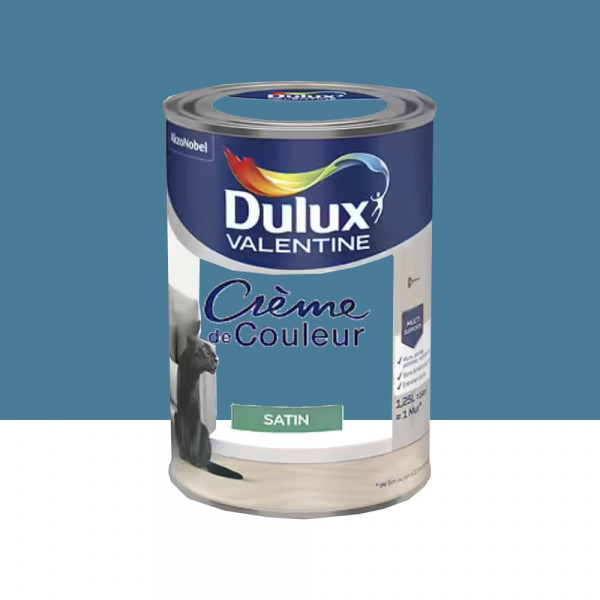 Peinture multi-supports Dulux Valentine Crème de Couleur Satin Marée haute - 1,25L