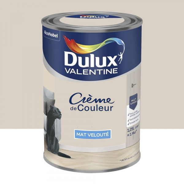 Peinture multi-supports Dulux Valentine Crème de Couleur Finition Mat Caravane des Sables - 1,25L