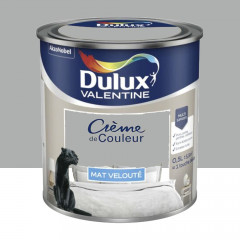 Peinture multi-supports Dulux Valentine Crème de Couleur Finition Mat Gris Alpaga - 0,5L