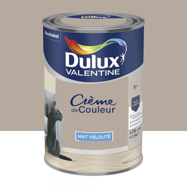 Peinture multi-supports Dulux Valentine Crème de Couleur Finition Mat Gazelle - 1,25L