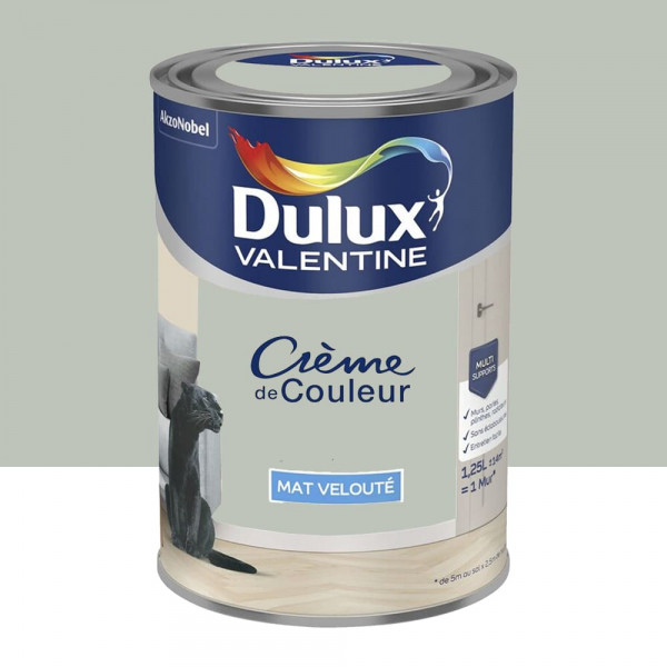 Peinture multi-supports Dulux Valentine Crème de Couleur Finition Mat Douceur de l'aube - 1,25L