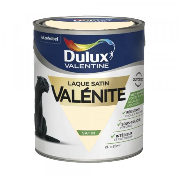 Laque satin Dulux Valentine Valénite Blanc cassé - 2L