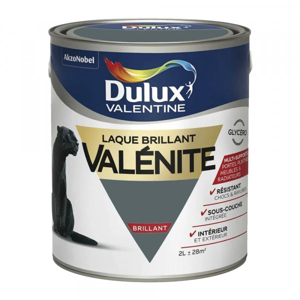 Laque brillant Dulux Valentine Valénite Anthracite - 2L