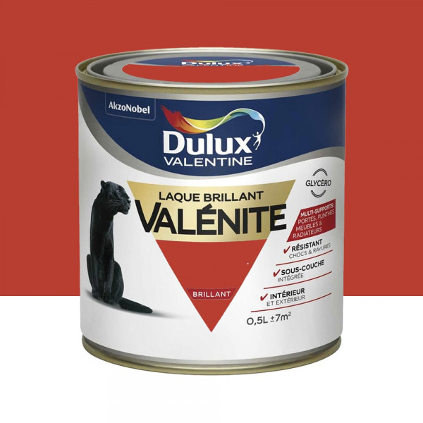 Laque brillant Dulux Valentine Valénite Rouge Madras - 0,5L