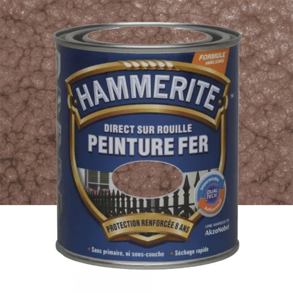 Peinture Fer Hammerite Direct sur Rouille Cuivre martelé - 0,75L