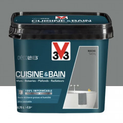Peinture 100% imperméable Cuisine & bain V33 DécoLAB Roche - 0,75L