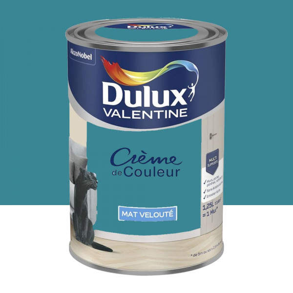 Peinture multi-supports Dulux Valentine Crème de Couleur Finition Mat Acapulco - 1,25L