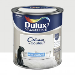 Peinture multi-supports Dulux Valentine Crème de Couleur Finition Mat Blanc Intense- 0,5L