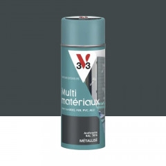 Bombe de peinture aérosol V33 Multi-matériaux métallisé Anthracite - 400ml