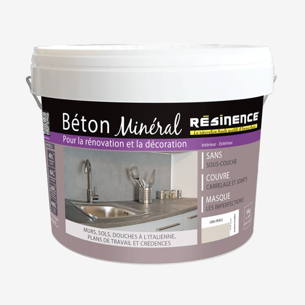 Enduit de rénovation RESINENCE Béton minéral Gris perle - 6kgs