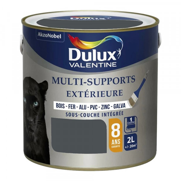 Peinture Dulux Valentine multi-supports extérieure Gris sombre - 2L