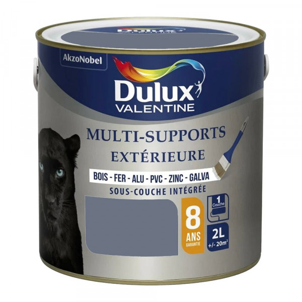 Peinture Dulux Valentine multi-supports extérieure Titane - 2L