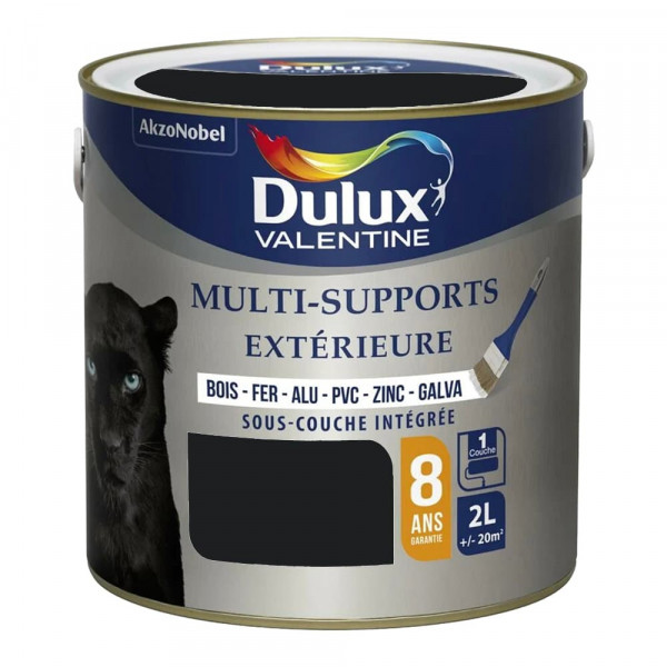 Peinture Dulux Valentine multi-supports extérieure Noir - 2L