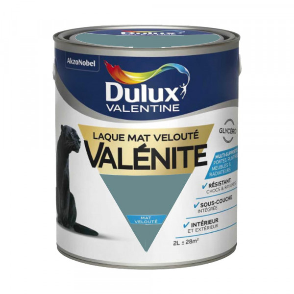 Laque mat velouté Dulux Valentine Valénite Bleu gris - 2L