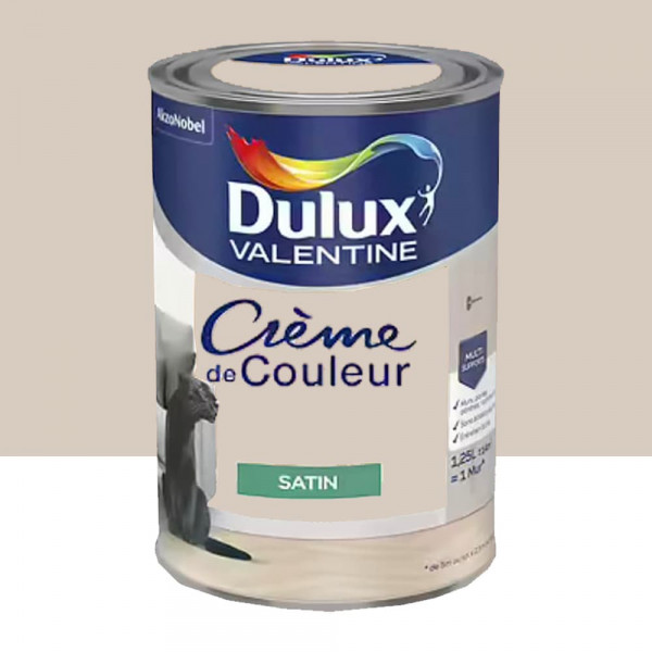 Peinture multi-supports Dulux Valentine Crème de Couleur Satin Beige parfait - 1,25L