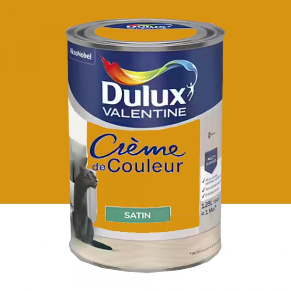 Peinture multi-supports Dulux Valentine Crème de Couleur Satin Miel - 1,25L