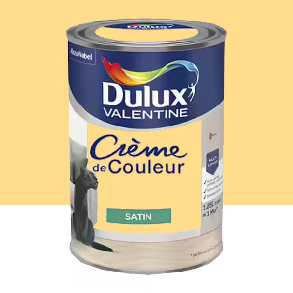 Peinture multi-supports Dulux Valentine Crème de Couleur Satin Pamplemousse - 1,25L