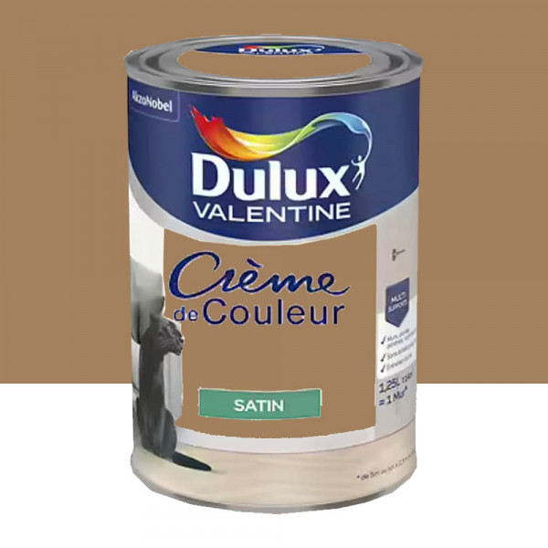 Peinture multi-supports Dulux Valentine Crème de Couleur Satin Miel ambré - 1,25L