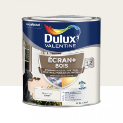 Peinture DULUX VALENTINE Ecran+ Bois Blanc pur - 0,5L