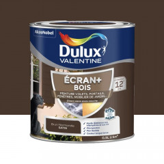 Peinture DULUX VALENTINE Ecran+ Bois Brun Normandie - 0,5L