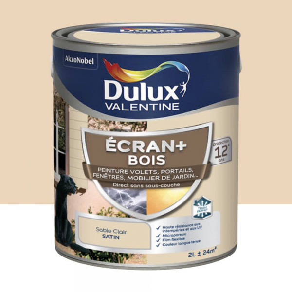 Peinture DULUX VALENTINE Ecran+ Bois Sable clair - 2L