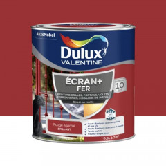 Peinture DULUX VALENTINE Ecran+ Fer Rouge agricole- 0,5L