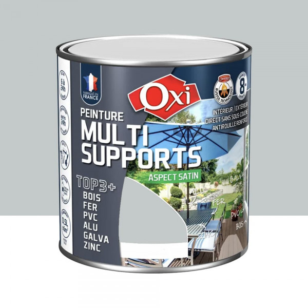 Peinture Multi-Supports Top3+ OXI Gris Clair  - 0,5L
