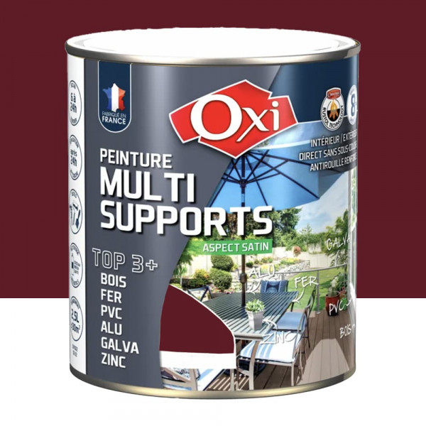 Peinture Multi-Supports Top3+ OXI Rouge vin - 2,5L