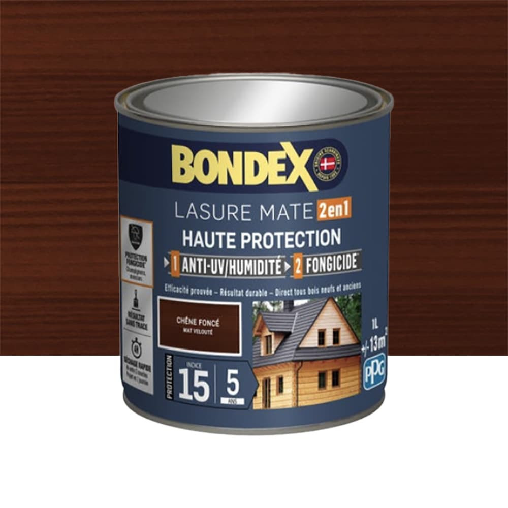Lasure 2en1 BONDEX Haute Protection 5ans Chêne Clair Mat velouté pas cher
