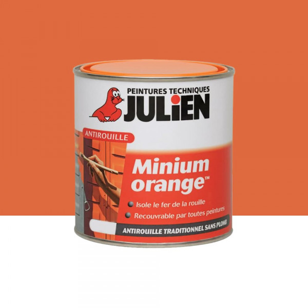 Peinture protection antirouille Minium Julien Orange Mat - 0,5L
