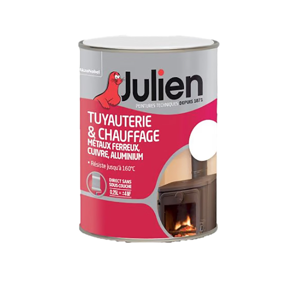 Peinture Tuyauterie et chauffage Julien Blanc Brillant - 0,25L