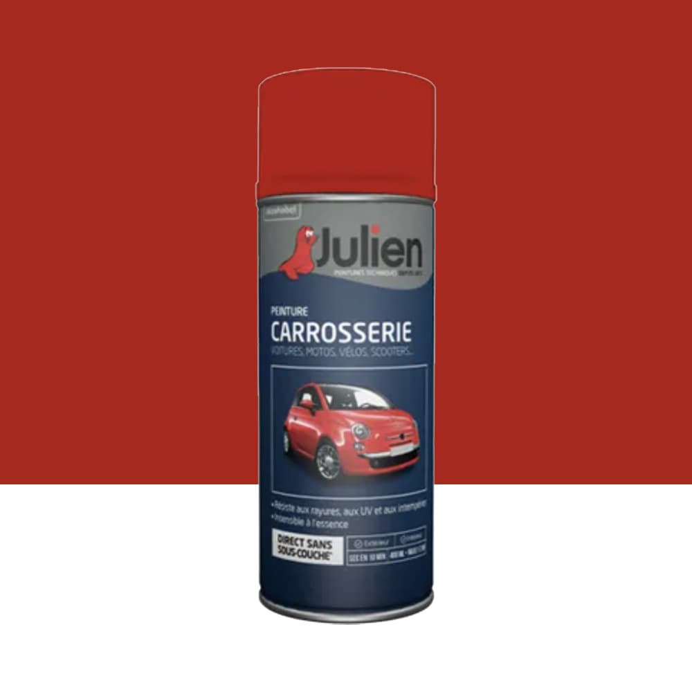 Bombe de peinture JULIEN Carrosserie Rouge Vif Brillant - 400ml Bombe de peinture JULIEN Carrosserie Rouge Vif Brillant - 400ml