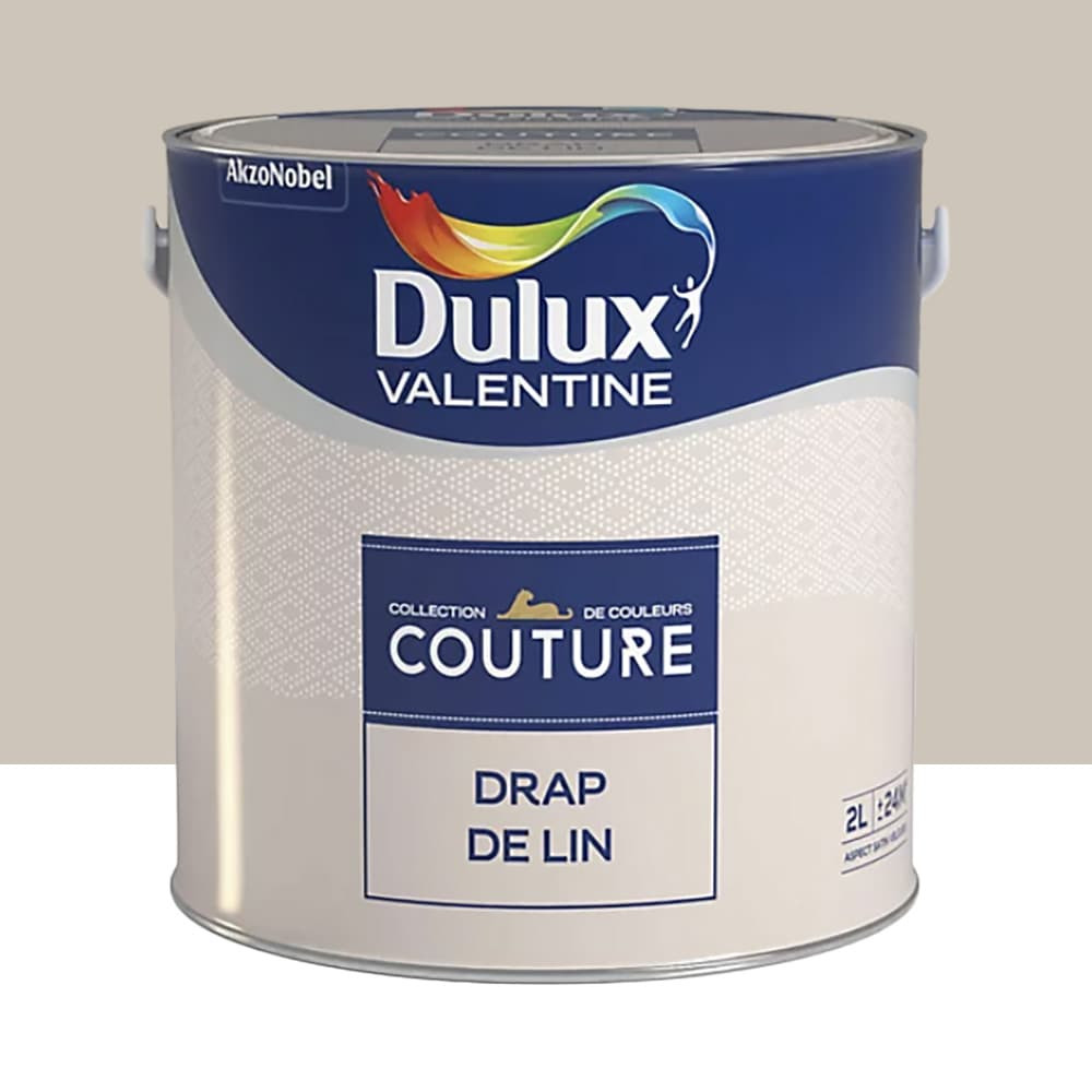 Peinture acrylique Dulux Valentine Couture Drap de lin - 2L Peinture acrylique Dulux Valentine Couture Drap de lin - 2L