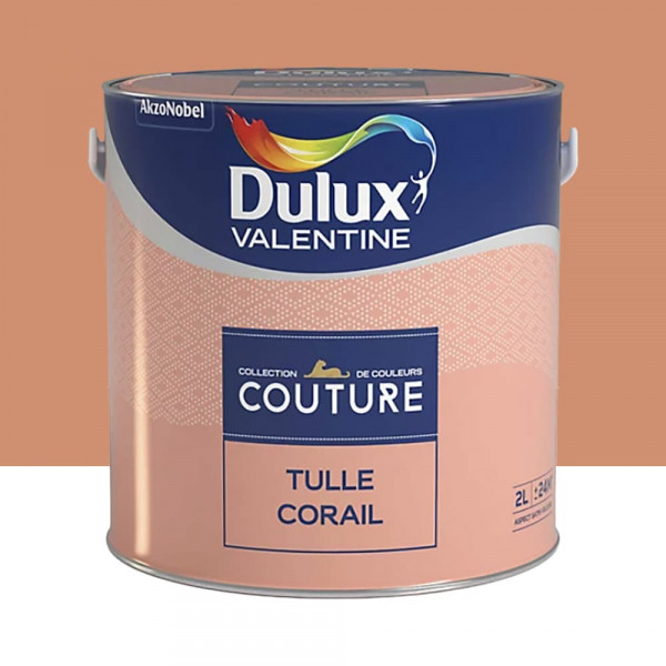 Peinture acrylique Dulux Valentine Couture Tulle corail - 2L