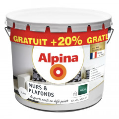 Peinture Murs & Plafonds Alpina Blanc satin - 10L