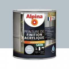 Peinture de finition boiseries intérieures acrylique Alpina Satin Bleu polaire - 0,5L