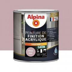 Peinture de finition boiseries intérieures acrylique Alpina Satin Vieux rose - 0,5L