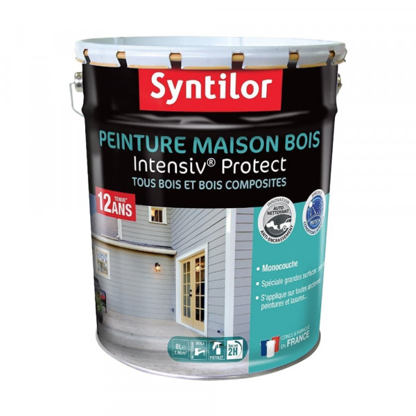 Peinture Maison Bois Intensiv Protect SYNTILOR Blanc Satiné - 8L