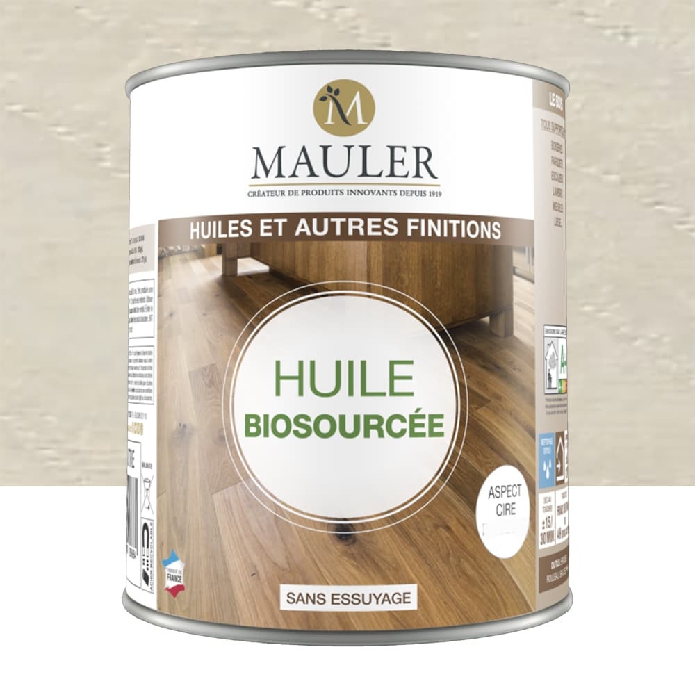 Huile biosourcée MAULER Blanc ciré - 1L Huile biosourcée MAULER Blanc ciré - 1L