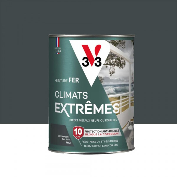 Peinture Fer V33 Climats Extrêmes Mat Anthracite - 1,5L