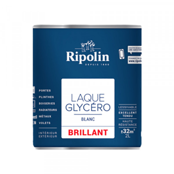 Laque Glycéro Ripolin Brillant Blanc - 2L