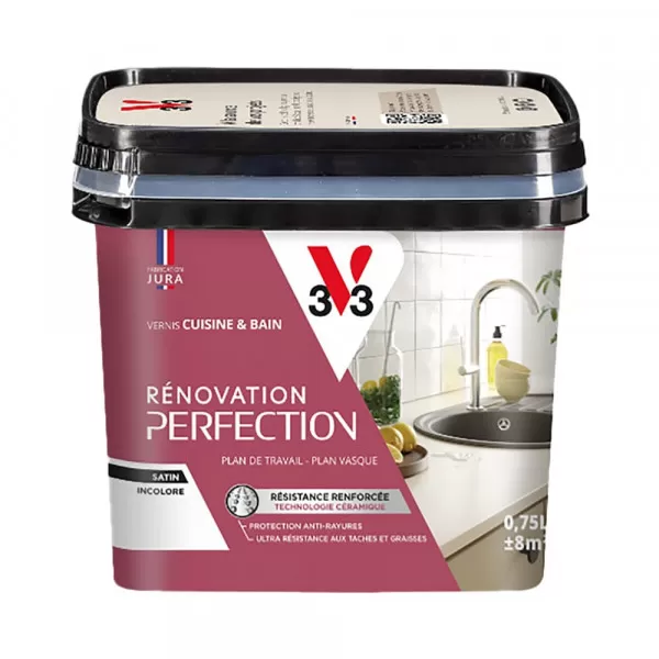 Vernis Rénovation Perfection Cuisine et bain V33 Incolore Satin - 0,75L