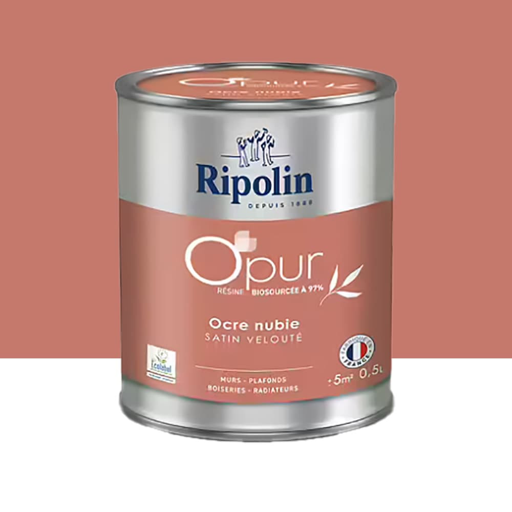 Peinture Murs, Boiseries, Radiateurs RIPOLIN OPur Satin Ocre nubie NP - 0,5L