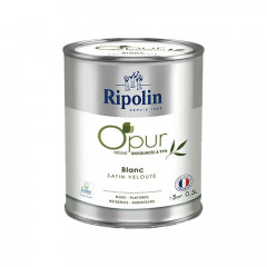 Peinture Murs, Boiseries, Radiateurs RIPOLIN OPur Satin Blanc NP - 0,5L