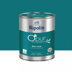 Peinture Murs, Boiseries, Radiateurs RIPOLIN OPur Satin Bleu pop NP - 0,5L