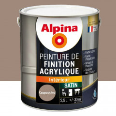 Peinture de finition boiseries intérieures acrylique Alpina Satin Cappuccino - 2,5L