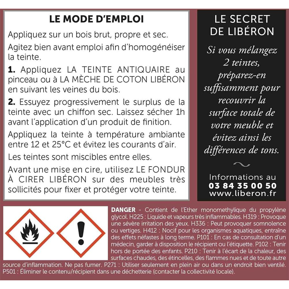 La Teinte Antiquaire LIBÉRON Chêne clair - étiquette