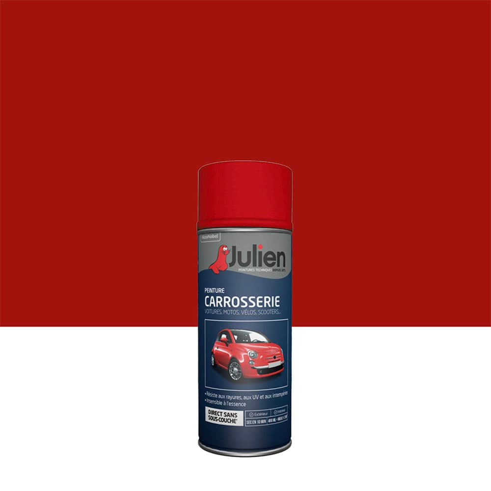 Bombe de peinture JULIEN Carrosserie Rouge Sang Brillant - 400ml Bombe de peinture JULIEN Carrosserie Rouge Sang Brillant - 400ml