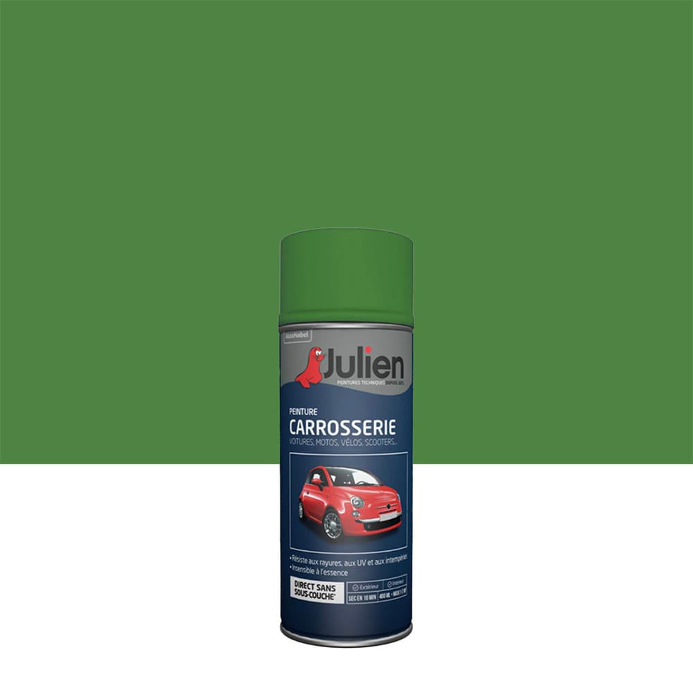 Bombe de peinture JULIEN Carrosserie Vert PTT Brillant - 400ml Bombe de peinture JULIEN Carrosserie Vert PTT Brillant - 400ml